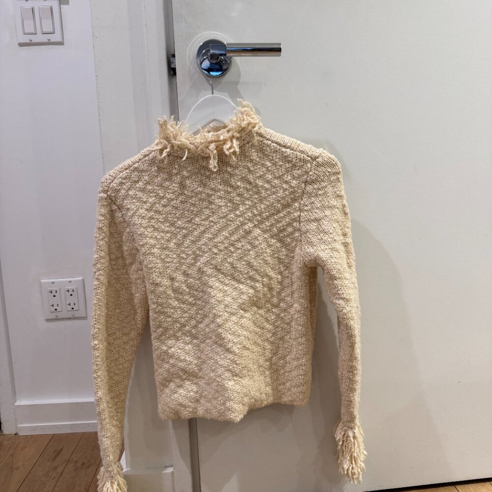 Zara - Fringed Knit Jacket - Size S - Picture 7 of 9